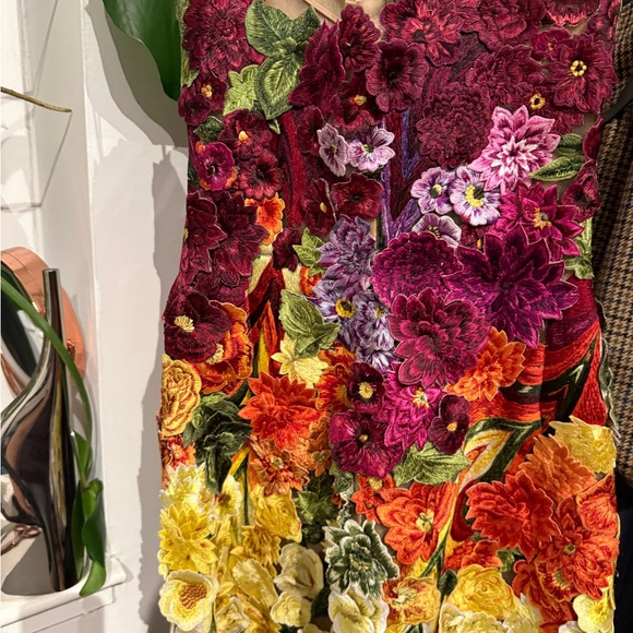 Oscar de la Renta Multicolor Strapless Dress - Picture 5 of 10